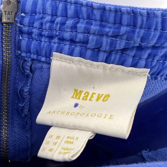 Anthropologie Maeve Elizabeth Dress Blue Button Front Sleeveless - Picture 5 of 12